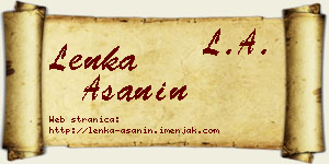 Lenka Ašanin vizit kartica